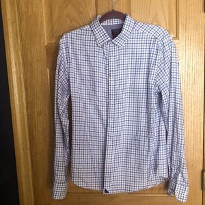 Untuckit small plaid medium button down shirt.
